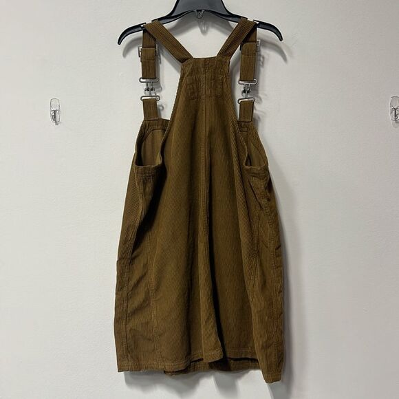 Free People Overall Smock Mini Corduroy Top Mini Dress Bronze Brown S - Picture 4 of 10